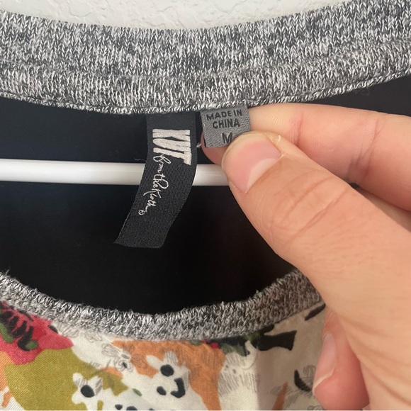 Kut From The Kloth Black Floral Pullover Light Sweater Long Sleeve Size Medium - Picture 3 of 9